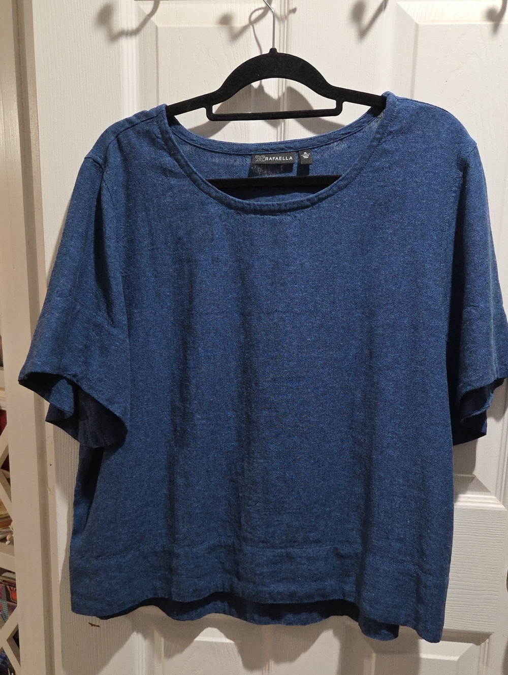 Rafaella Short-Sleeve Relaxed Tee in Denim Blue